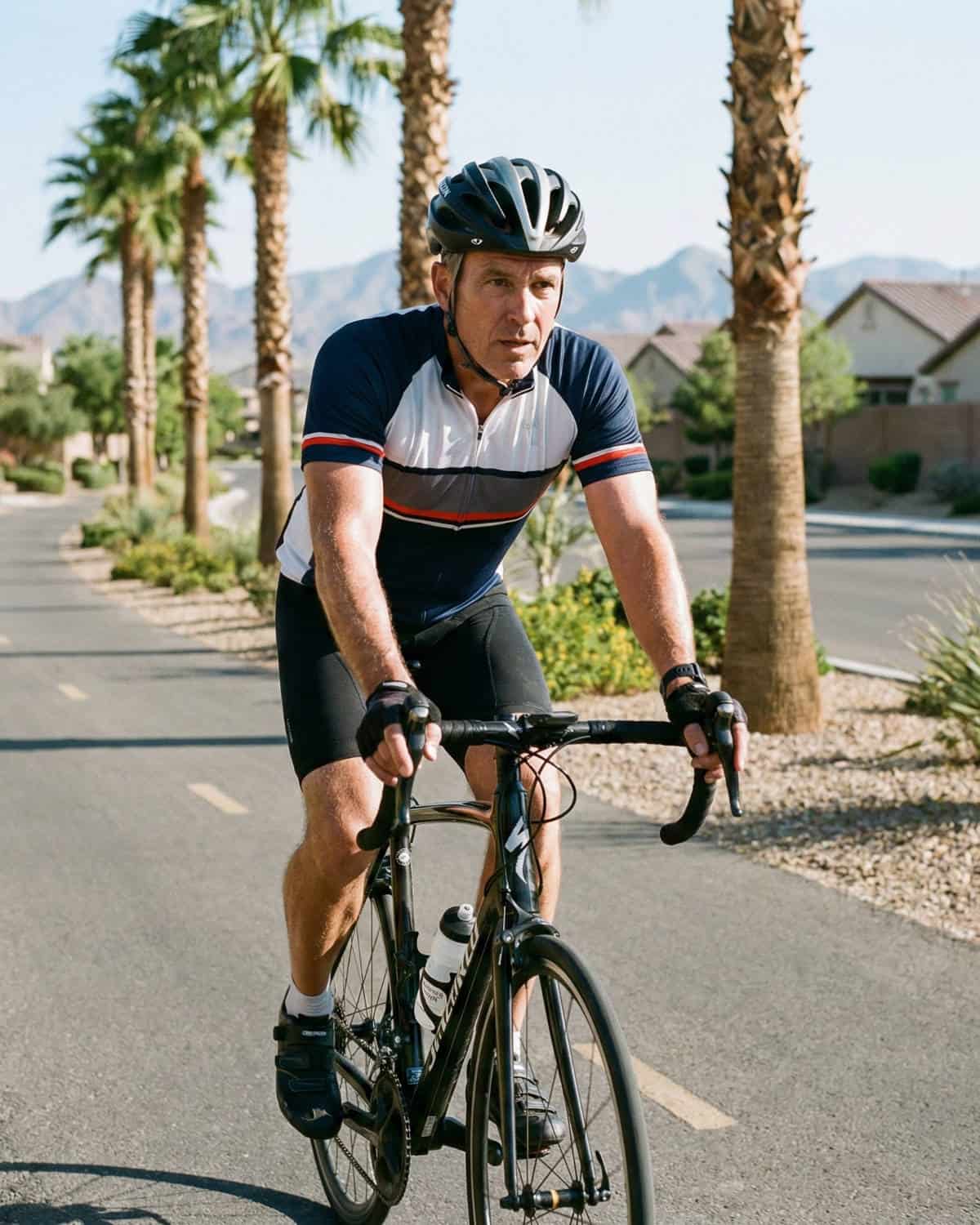 Man cycling for heart health in Glendale Arizona